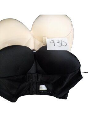 (Lot of 2) O2 Strapless Contoured Push-up Bra Uplifting Front Straps Size 38/8